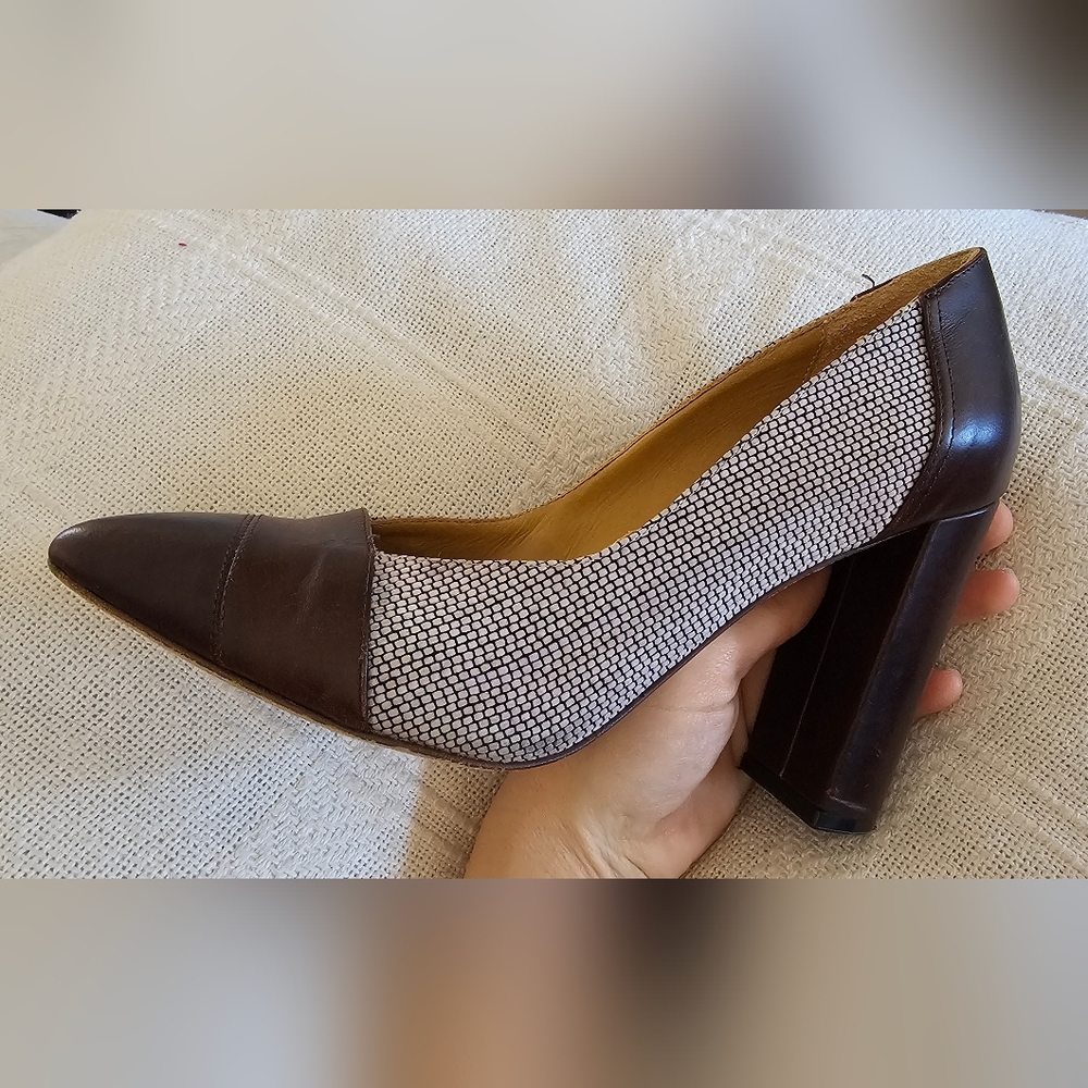 Elegant Brown and Cream Women's Heels